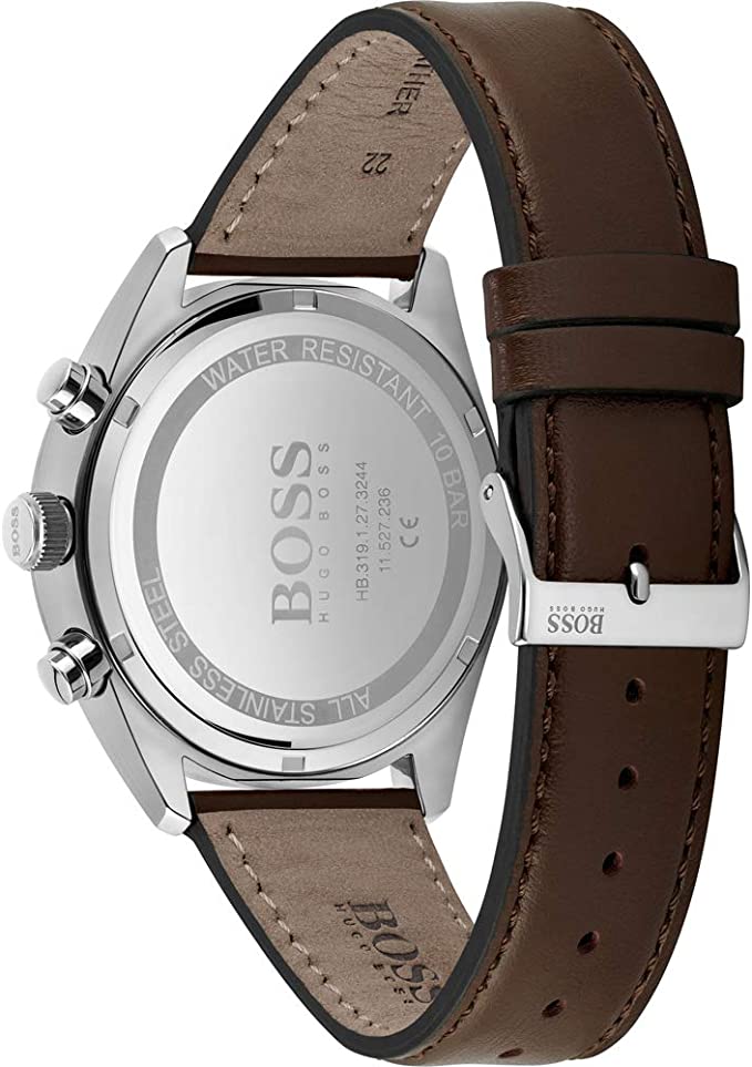 Hugo Boss Champion Grey Dial Brown Leather Strap Watch for Men - 1513815 Buy Now By Hugo Boss