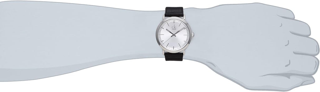 Calvin Klein Surround Silver Dial Black Leather Strap Watch for Men - K3W211C6 Buy Now By Calvin Klein