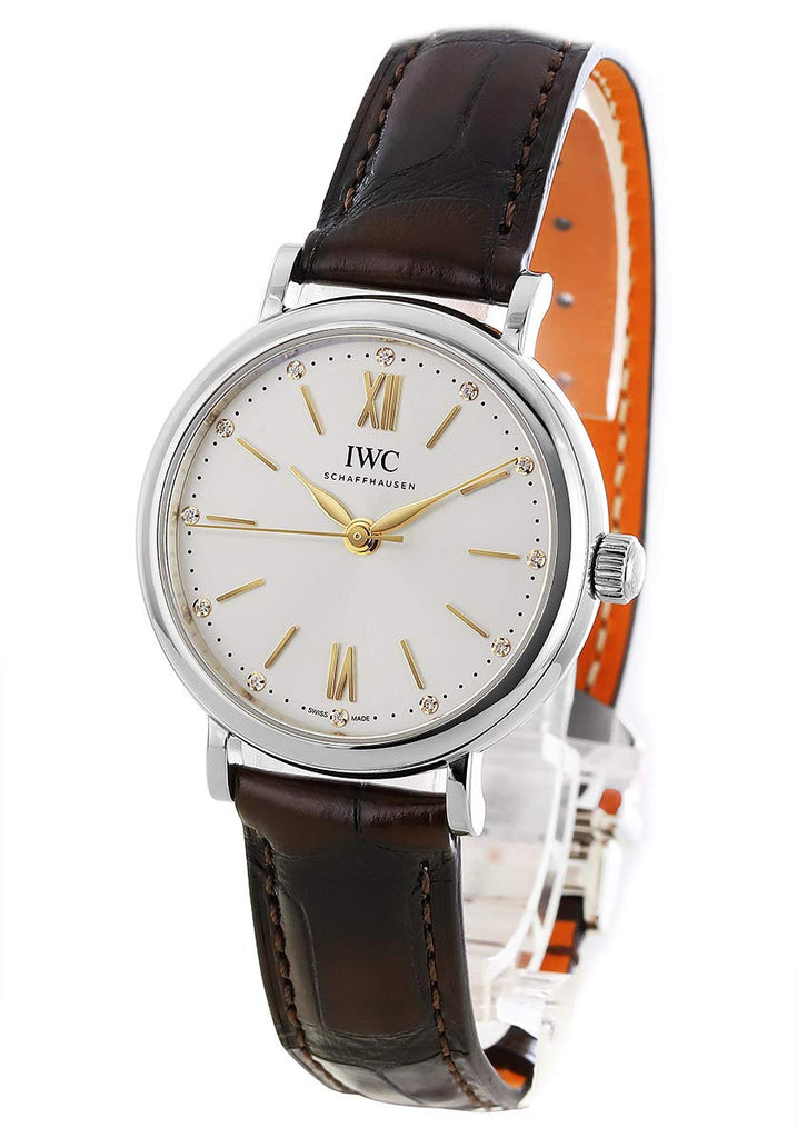 IWC Portofino Automatic Silver Dial Brown Leather Strap Watch for Women - IW357403 Buy Now By IWC