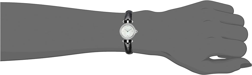 Gucci Diamantissima Diamonds Mother of Pearl Dial Black Leather Strap Watch For Women - YA141511 Buy Now By Gucci