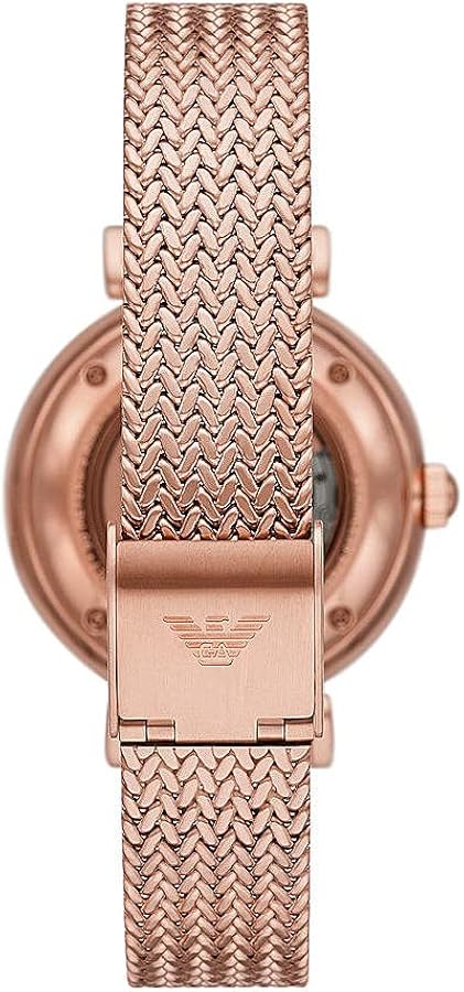 Emporio Armani Meccanico Automatic White Dial Rose Gold Mesh Strap Watch For Women - AR60063 Buy Now By Emporio Armani