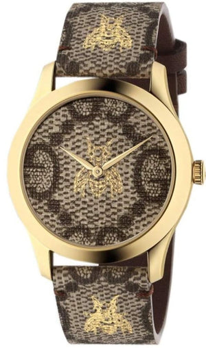 Gucci G Timeless Brown Dial Brown Leather Strap Watch For Men - YA1264068 Buy Now By Gucci