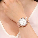 Michael Kors Parker Chronograph White Dial Pink Leather Strap Watch For Women - MK6935 Buy Now By Michael Kors