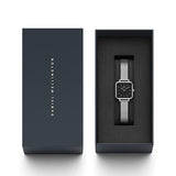 Daniel Wellington Quadro Studio Black Dial Silver Stailess Steel Watch For Women - DW00100522