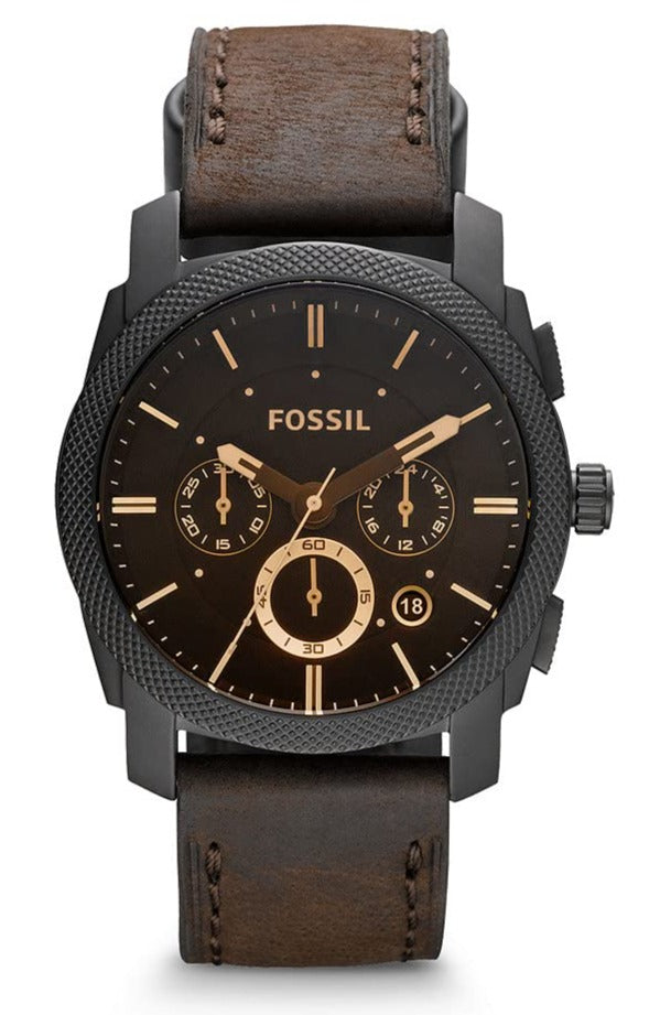 Fossil Machine Flight Chronograph Brown Dial Brown Leather Strap Watch for Men - FS4656 Buy Now By Fossil