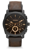 Fossil Machine Flight Chronograph Brown Dial Brown Leather Strap Watch for Men - FS4656 Buy Now By Fossil