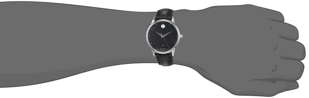 Movado 1881 Automatic Black Dial Black Leather Strap Watch for Men - 606873 Buy Now By Movado