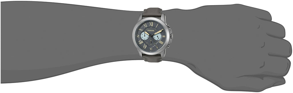 Fossil Grant Chronograph Gunmetal Grey Dial Grey Leather Strap Watch for Men - FS5183 Buy Now By Fossil