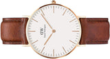 Daniel Wellington Classic St. Mawes White Dial Brown Leather Strap Watch for Men - DW00100035 Buy Now By Daniel Wellington