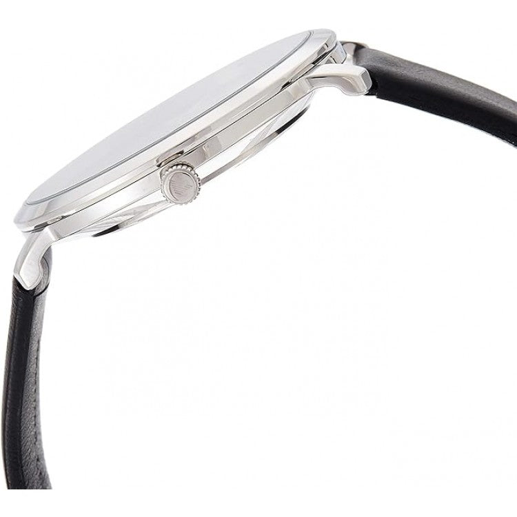 Emporio Armani Modern Slim Quartz Grey Dial Black Leather Strap Watch For Men - AR11162 Buy Now By Emporio Armani