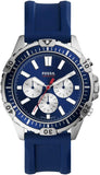 Fossil Garrett Chronograph Blue Dial Blue Rubber Strap Watch for Men - FS5709 Buy Now By Fossil
