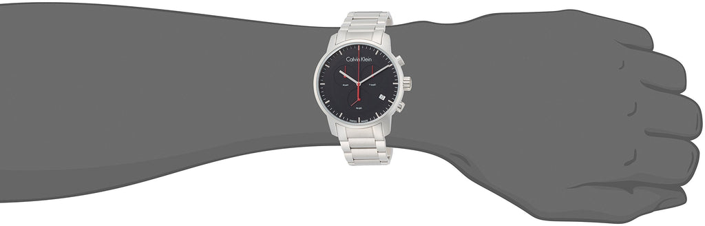 Calvin Klein City Chronograph Black Dial Silver Steel Strap Watch for Men - K2G27141 Buy Now By Calvin Klein