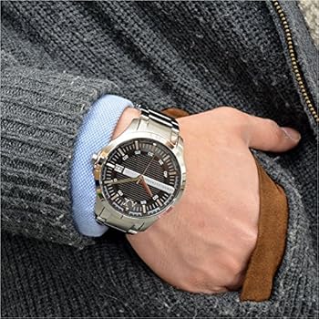 Armani Exchange Hampton Chronograph Black Dial Silver Steel Strap Watch For Men - AX2103 Buy Now By Armani Exchange