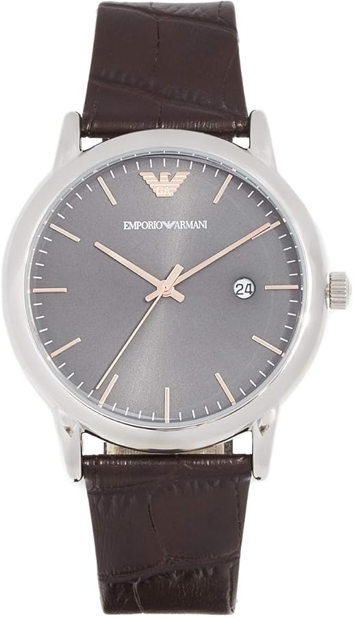 Emporio Armani Luigi Quartz Gray Dial Brown Leather Strap Watch For Men - AR1996 Buy Now By Emporio Armani