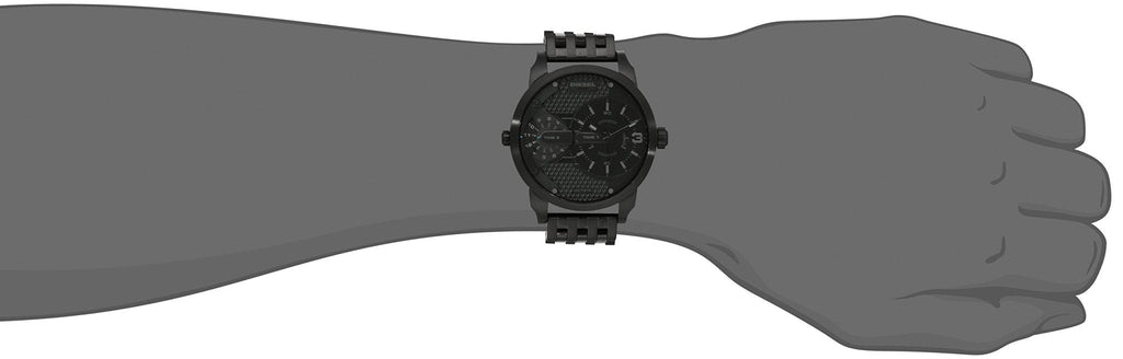 Diesel Mini Daddy Dual Time Black Dial Black Stainless Steel Strap Watch For Men - DZ7316 Buy Now By Diesel