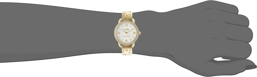 Coach Delancey Diamonds Silver Dial Gold Steel Strap Watch for Women - 14502354 Buy Now By Coach