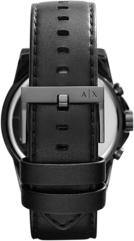 Armani Exchange Banks Chronograph Black Dial Black Leather Strap Watch For Men - AX1724 Buy Now By Armani Exchange