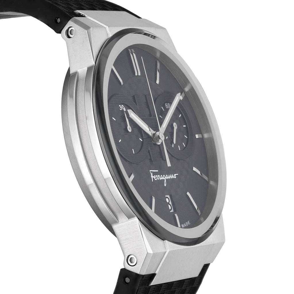 Salvatore Ferragamo Sapphire Chrono Black Dial Black Silicone Strap Watch for Men - SFME00121 Buy Now By Salvatore Ferragamo