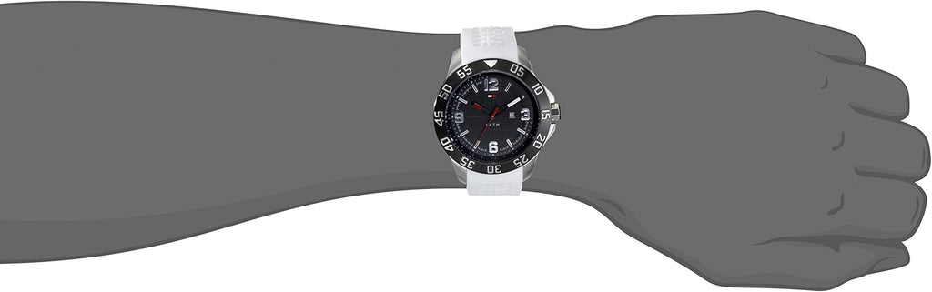 Tommy Hilfiger Sport Black Dial White Rubber Strap Watch for Men - 1790986 Buy Now By Tommy Hilfiger