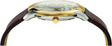 Versace V-Urban Quartz Grey Dial Brown Leather Strap Watch for Men - VELQ00219 Buy Now By Versace