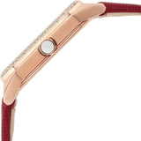 Emporio Armani Gianni T Bar Two-Hand Mother of Pearl Dial Red Leather Strap Watch For Women - AR11467 Buy Now By Emporio Armani