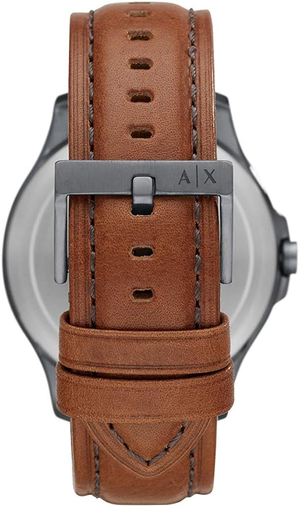 Armani Exchange Hampton Chronograph Grey Dial Brown Leather Strap Watch For Men - AX2414 Buy Now By Armani Exchange
