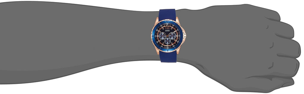Guess Maverick Blue Dial Blue Rubber Strap Watch for Men - W0485G1 Buy Now By Guess