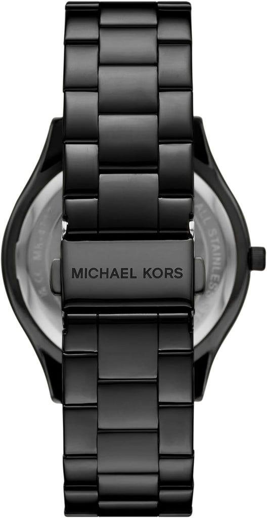 Michael Kors Slim Runway Analog Black Dial Black Steel Strap Watch For Women - MK4734 Buy Now By Michael Kors