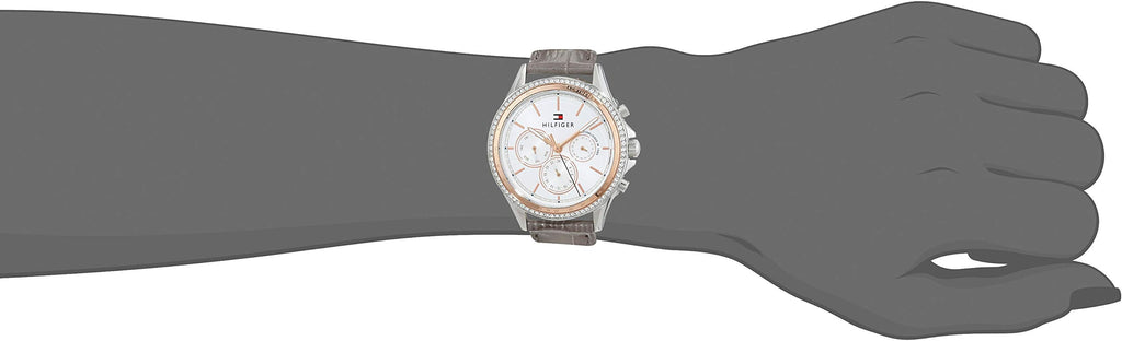 Tommy Hilfiger Ari Diamonds White Dial Grey Leather Strap Watch for Women - 1781980 Buy Now By Tommy Hilfiger