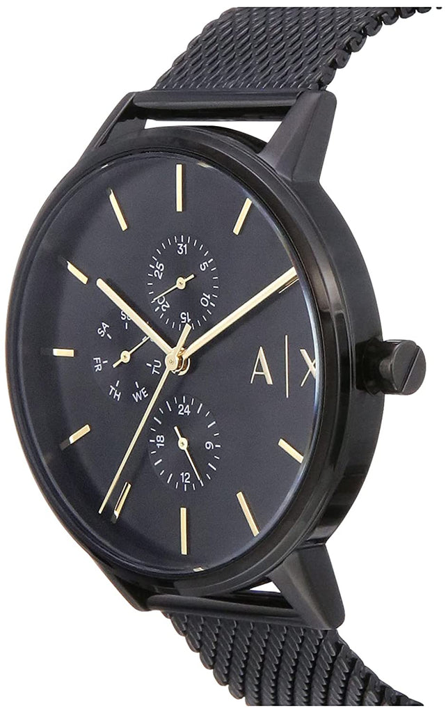 Armani Exchange Cayde Chronograph Black Dial Black Mesh Strap Watch For Men - AX2716 Buy Now By Armani Exchange
