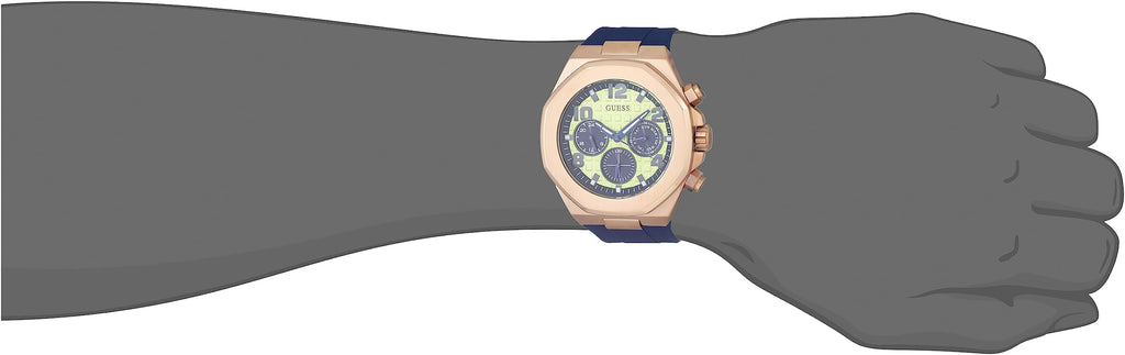 Guess Empire Analog Quartz Lime Green Dial Blue Silicon Strap Watch for Men - GW0583G3 Buy Now By Guess