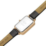Daniel Wellington Quadro White Dial Black Leather Strap Watch For Women - DW00100434 Buy Now By Daniel Wellington