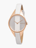 Calvin Klein Rebel White Grey Dial White Leather Strap Watch for Women - K8P236L6 Buy Now By Calvin Klein
