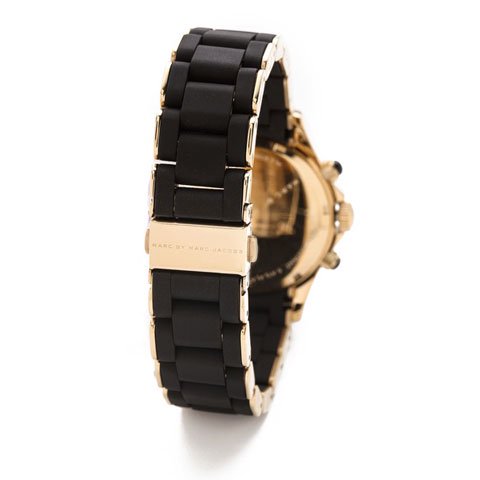 Marc Jacobs Rock Chronograph Black Dial Black Silicone Strap Watch for Women - MBM2598 Buy Now By Marc Jacobs