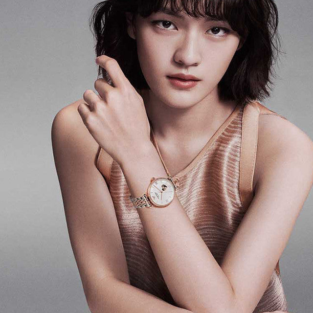 Emporio Armani Meccanico Automatic Mother of Pearl Dial Two Tone Steel Strap Watch For Women - AR60049 Buy Now By Emporio Armani