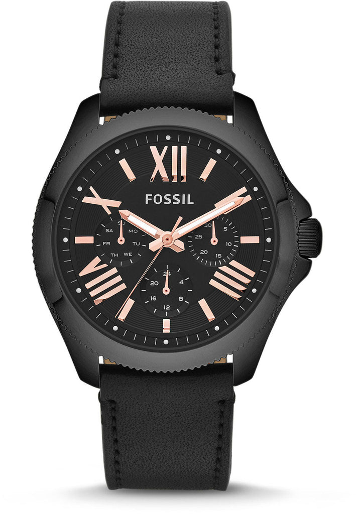 Fossil Cecile Multifunction Black Dial Black Leather Strap Watch for Men - AM4523 Buy Now By Fossil