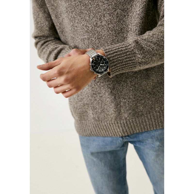 Tommy Hilfiger Larson Multifunction Black Dial Silver Steel Strap Watch For Men - 1791916 Buy Now By Tommy Hilfiger