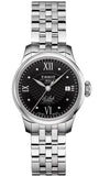 Tissot Le Locle Automatic Lady Black Dial Silver Steel Strap Watch For Women - T41.1.183.56