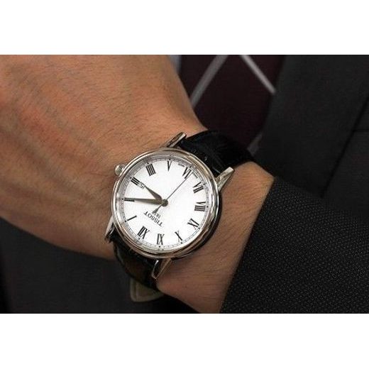 Tissot T Classic Carson White Dial Black Leather Strap Watch for Men - T085.410.16.013.00 Buy Now By Tissot