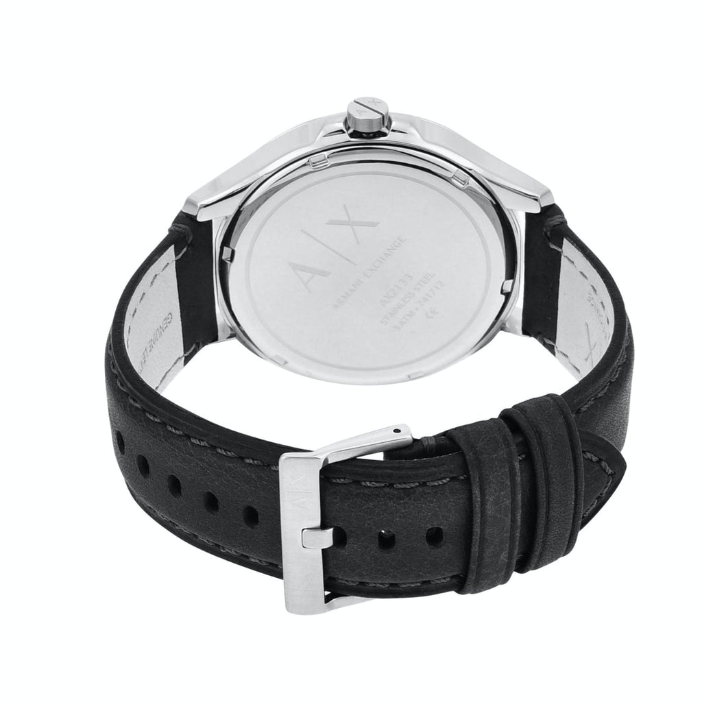 Armani Exchange Hampton Chronograph Black Dial Black Leather Strap Watch For Men - AX2101 Buy Now By Armani Exchange