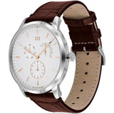 Tommy Hilfiger Brad Chronograph White Dial Brown Leather Strap Watch For Men - 1710389 Buy Now By Tommy Hilfiger