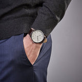 Tommy Hilfiger Brad Chronograph White Dial Brown Leather Strap Watch For Men - 1710389 Buy Now By Tommy Hilfiger