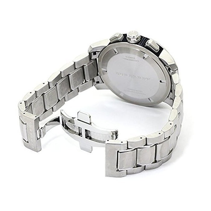 Burberry Utilitarian Chronograph Black Dial Silver Steel Strap Watch For Men - BU9800 Buy Now By Burberry