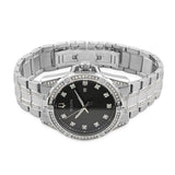 Bulova Crystal Collection Black Dial Silver Steel Strap Watch for Men - 96K104 Buy Now By Bulova