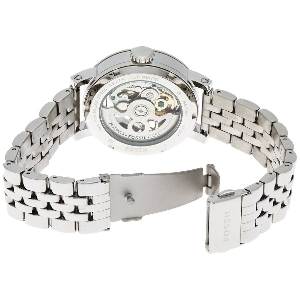 Fossil Boyfriend Automatic Skeleton Silver Dial Silver Steel Strap Watch for Women - ME3067 Buy Now By Fossil
