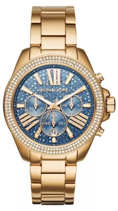 Michael Kors Wren Diamonds Blue Dial Gold Steel Strap Watch for Women - MK6291 Buy Now By Michael Kors