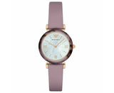 Emporio Armani Gianni Mother of Pearl Dial Purple Leather Strap Watch For Women - AR11003 Buy Now By Emporio Armani