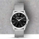 Michael Kors Slim Runway Analog Black Dial Silver Mesh Bracelet Watch For Men - MK8606 Buy Now By Michael Kors
