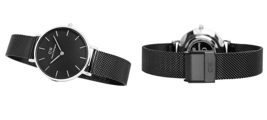 Daniel Wellington Petite Ashfield Black Dial Black Mesh Strap Watch For Women - DW00100202 Buy Now By Daniel Wellington