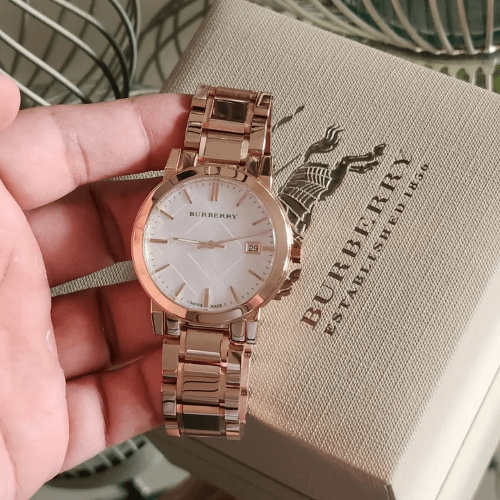 Burberry The City White Dial Rose Gold Steel Strap Watch for Women - BU9204 Buy Now By Burberry